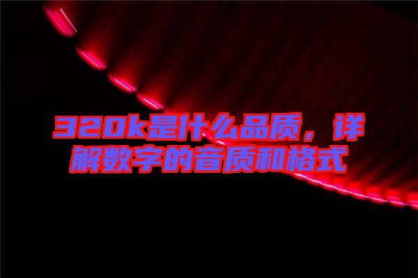 320k是什么品質(zhì)，詳解數(shù)字的音質(zhì)和格式