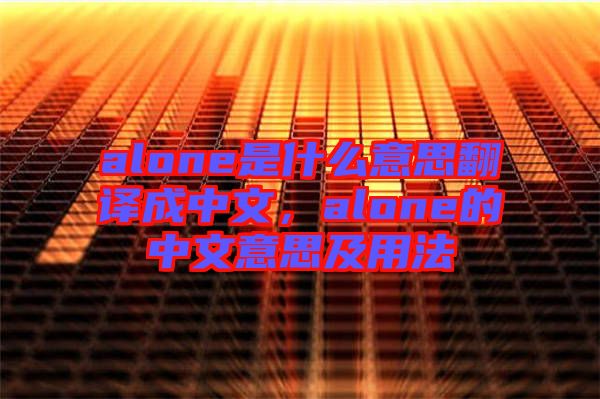 alone是什么意思翻譯成中文，alone的中文意思及用法