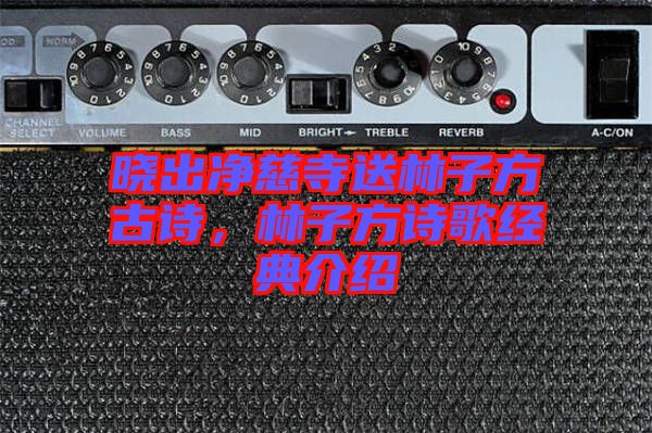 曉出凈慈寺送林子方古詩，林子方詩歌經(jīng)典介紹