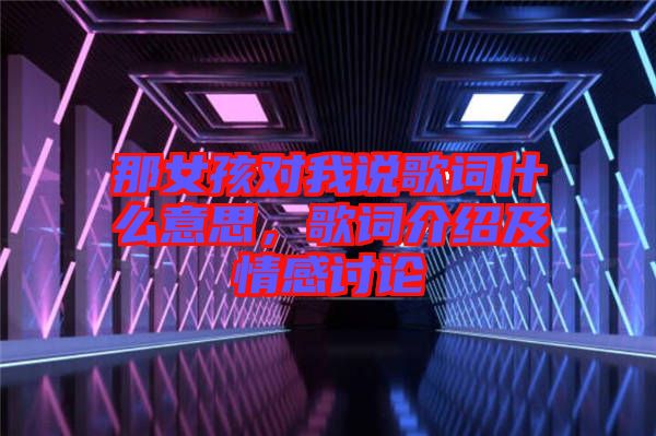 那女孩對我說歌詞什么意思，歌詞介紹及情感討論