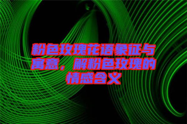 粉色玫瑰花語象征與寓意，解粉色玫瑰的情感含義