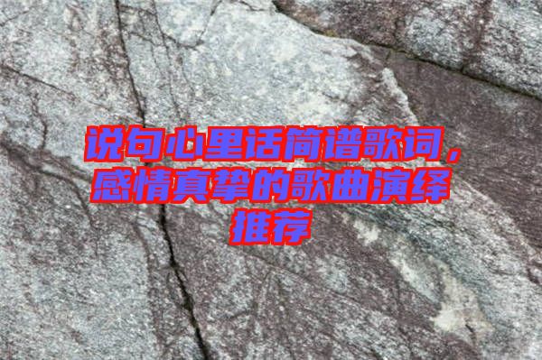 說句心里話簡譜歌詞，感情真摯的歌曲演繹推薦