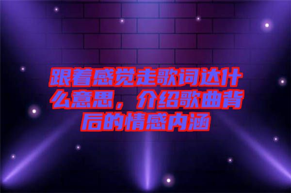跟著感覺走歌詞達什么意思，介紹歌曲背后的情感內(nèi)涵