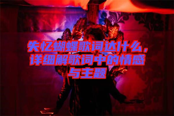 失憶蝴蝶歌詞達什么，詳細解歌詞中的情感與主題