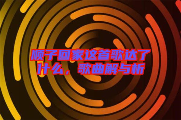 順子回家這首歌達(dá)了什么，歌曲解與析