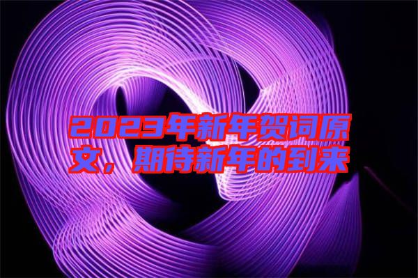 2023年新年賀詞原文，期待新年的到來