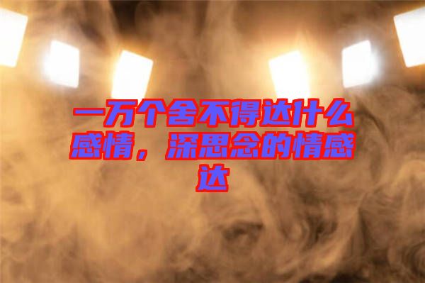 一萬個舍不得達什么感情，深思念的情感達