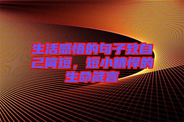 生活感悟的句子致自己簡(jiǎn)短，短小精悍的生命箴言