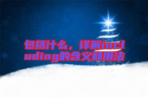 包括什么，詳解including的含義和用法