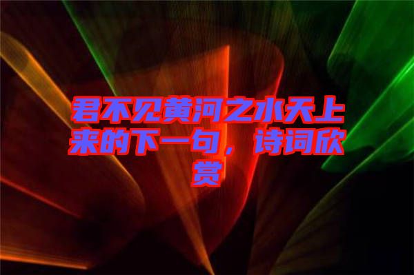 君不見(jiàn)黃河之水天上來(lái)的下一句，詩(shī)詞欣賞