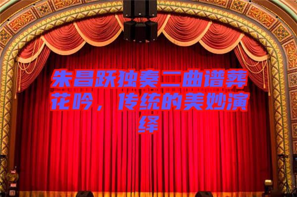 朱昌躍獨奏二曲譜葬花吟，傳統(tǒng)的美妙演繹