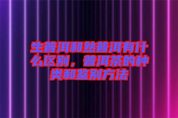生普洱和熟普洱有什么區(qū)別，普洱茶的種類和鑒別方法