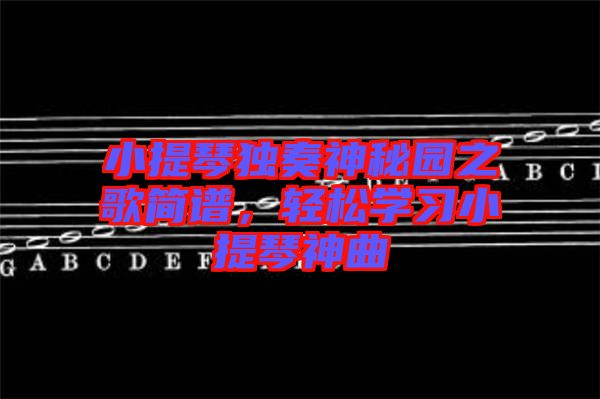 小提琴獨(dú)奏神秘園之歌簡(jiǎn)譜，輕松學(xué)習(xí)小提琴神曲