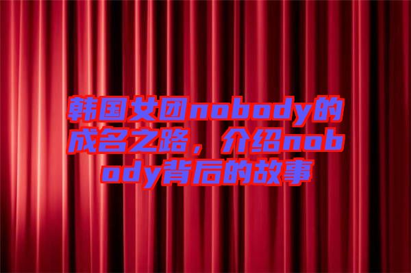 韓國女團nobody的成名之路，介紹nobody背后的故事