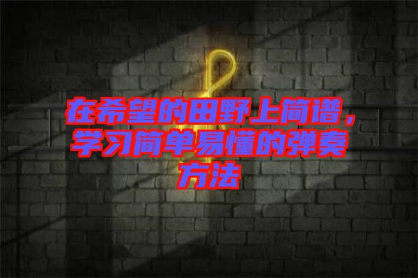 在希望的田野上簡(jiǎn)譜，學(xué)習(xí)簡(jiǎn)單易懂的彈奏方法