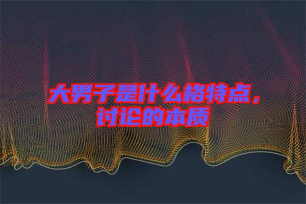 大男子是什么格特點(diǎn)，討論的本質(zhì)