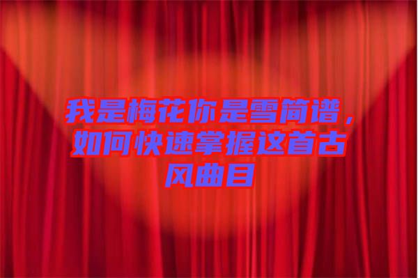 我是梅花你是雪簡譜，如何快速掌握這首古風(fēng)曲目