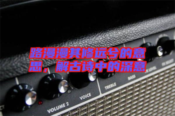 路漫漫其修遠(yuǎn)兮的意思，解古詩中的深意