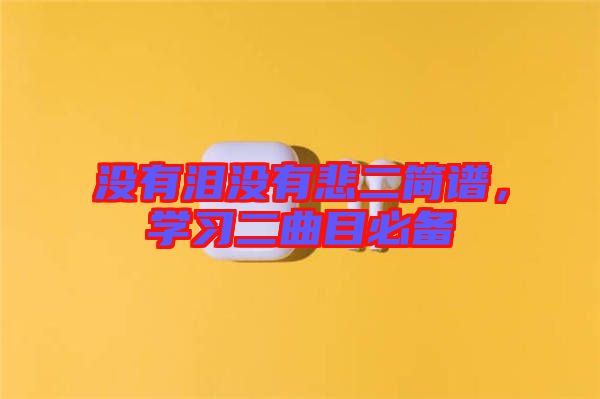 沒有淚沒有悲二簡譜，學(xué)習(xí)二曲目必備