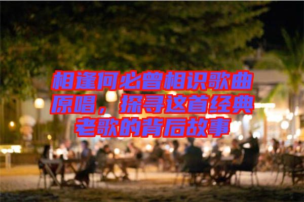 相逢何必曾相識(shí)歌曲原唱，探尋這首經(jīng)典老歌的背后故事