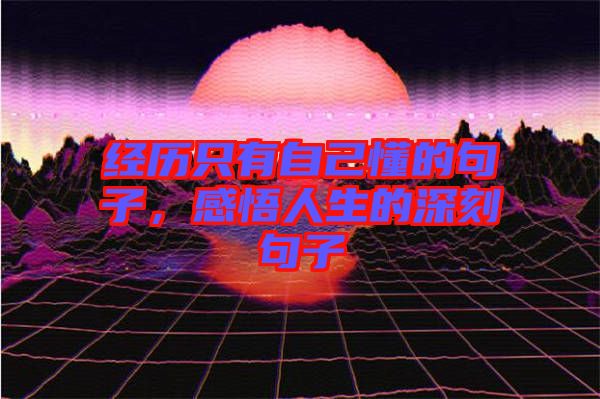 經(jīng)歷只有自己懂的句子，感悟人生的深刻句子