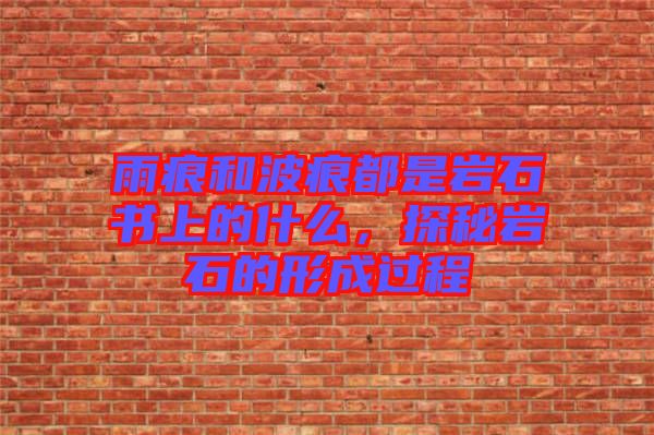 雨痕和波痕都是巖石書上的什么，探秘巖石的形成過程