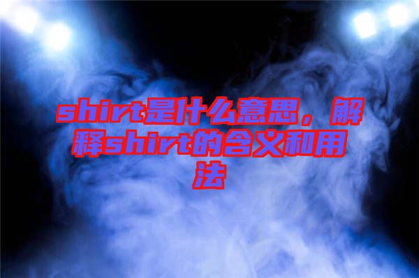 shirt是什么意思，解釋shirt的含義和用法