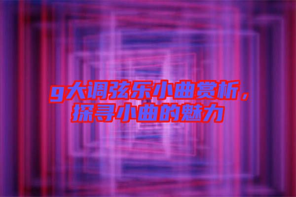g大調(diào)弦樂小曲賞析，探尋小曲的魅力