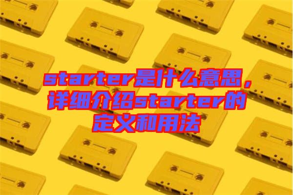 starter是什么意思，詳細(xì)介紹starter的定義和用法