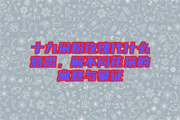 十九朵粉玫瑰代什么意思，解不同花朵的寓意與象征