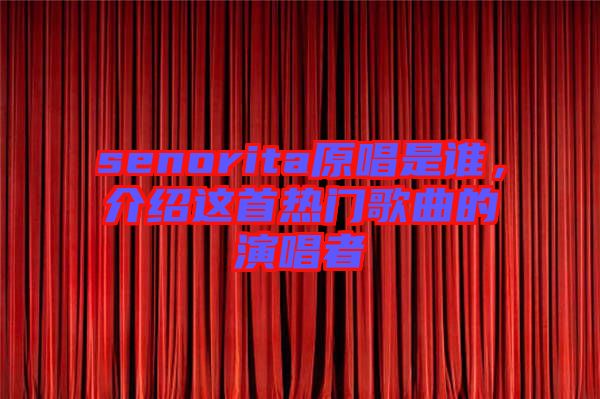 senorita原唱是誰，介紹這首熱門歌曲的演唱者