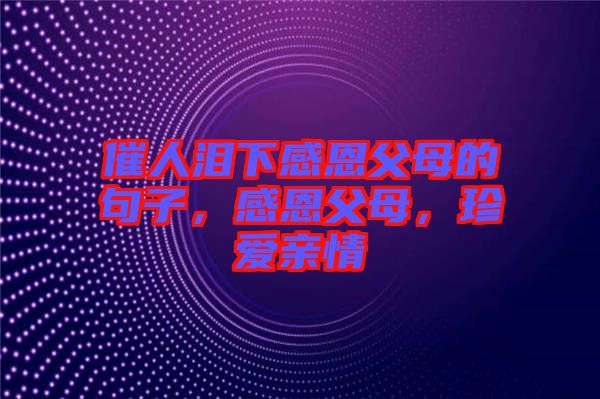 催人淚下感恩父母的句子，感恩父母，珍愛親情