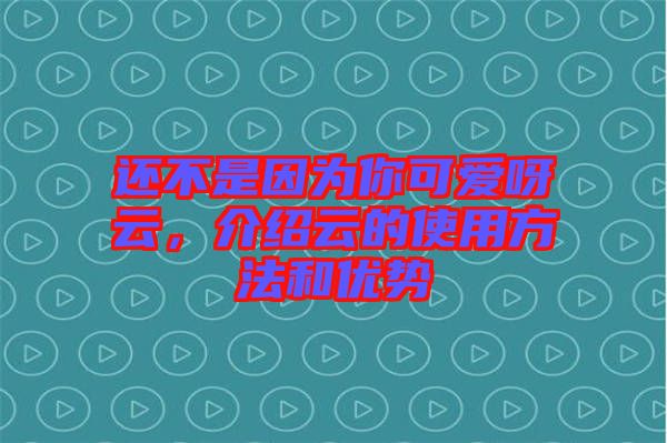 還不是因?yàn)槟憧蓯?ài)呀云，介紹云的使用方法和優(yōu)勢(shì)