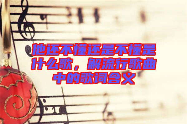 他還不懂還是不懂是什么歌，解流行歌曲中的歌詞含義