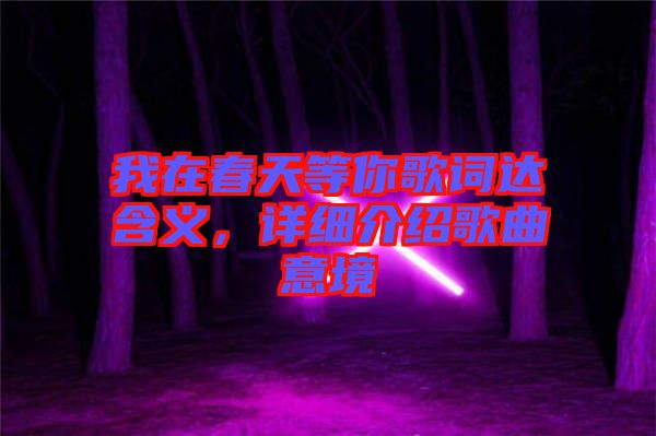 我在春天等你歌詞達(dá)含義，詳細(xì)介紹歌曲意境