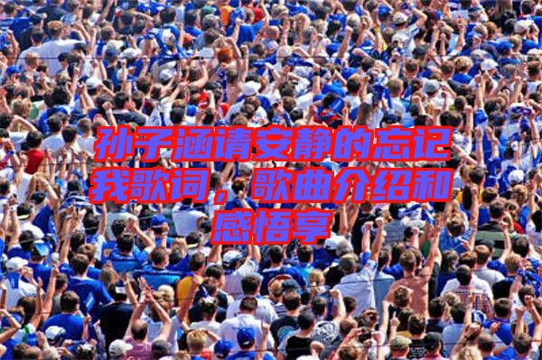 孫子涵請安靜的忘記我歌詞，歌曲介紹和感悟享