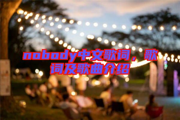nobody中文歌詞，歌詞及歌曲介紹