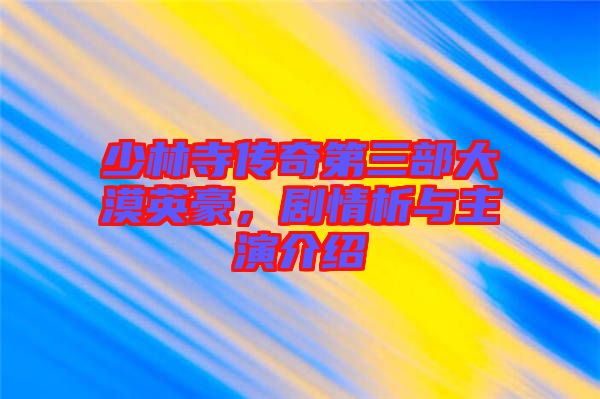 少林寺傳奇第三部大漠英豪，劇情析與主演介紹