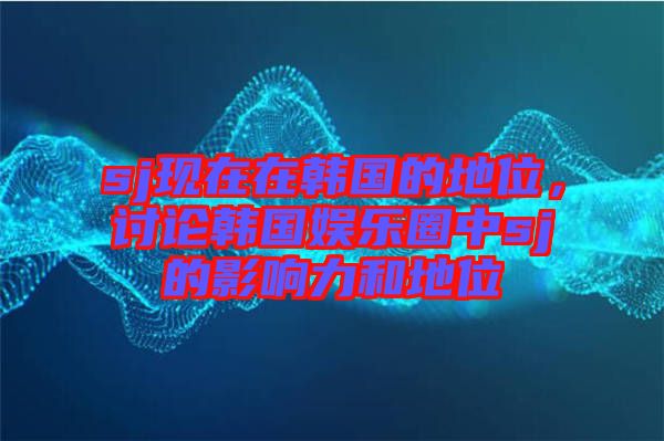 sj現(xiàn)在在韓國的地位，討論韓國娛樂圈中sj的影響力和地位