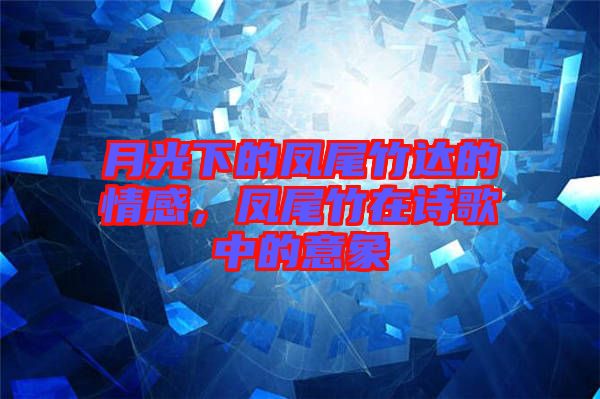 月光下的鳳尾竹達(dá)的情感，鳳尾竹在詩歌中的意象