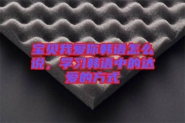 寶貝我愛你韓語怎么說，學(xué)習(xí)韓語中的達愛的方式