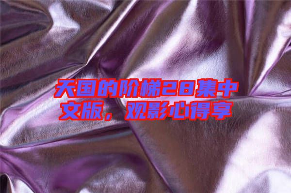 天國的階梯28集中文版，觀影心得享