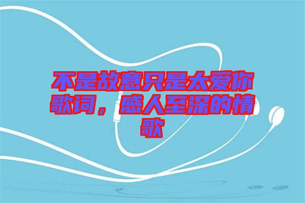 不是故意只是太愛你歌詞，感人至深的情歌