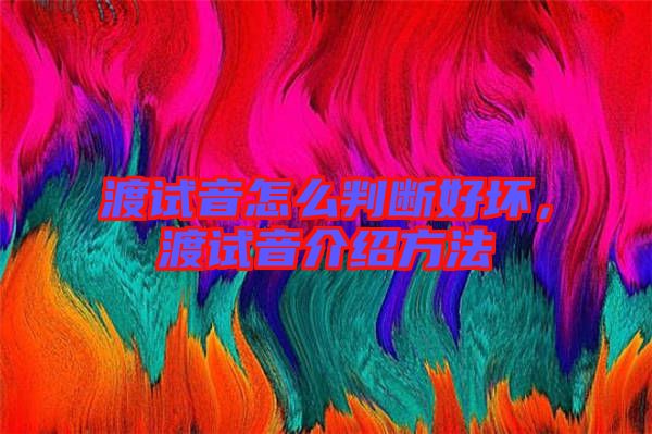 渡試音怎么判斷好壞，渡試音介紹方法