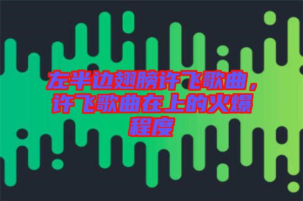 左半邊翅膀許飛歌曲，許飛歌曲在上的火爆程度