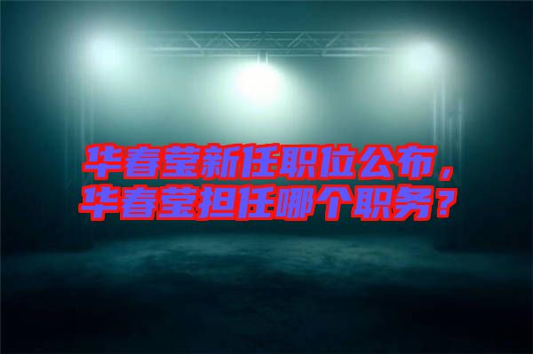 華春瑩新任職位公布，華春瑩擔(dān)任哪個職務(wù)？