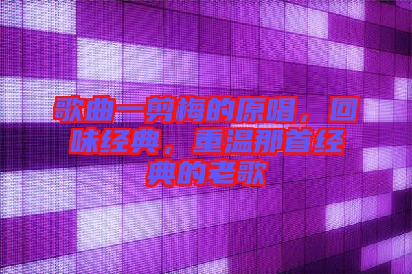 歌曲一剪梅的原唱，回味經(jīng)典，重溫那首經(jīng)典的老歌