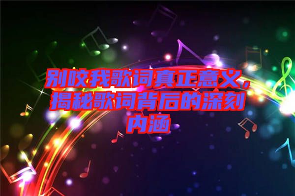 別咬我歌詞真正意義，揭秘歌詞背后的深刻內(nèi)涵