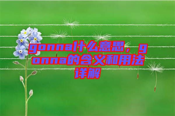 gonna什么意思，gonna的含義和用法詳解