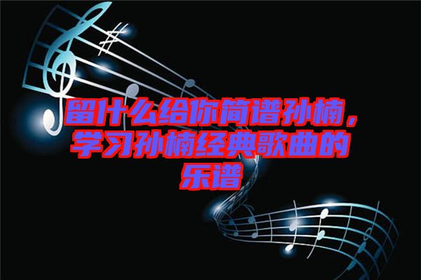 留什么給你簡譜孫楠，學(xué)習(xí)孫楠經(jīng)典歌曲的樂譜